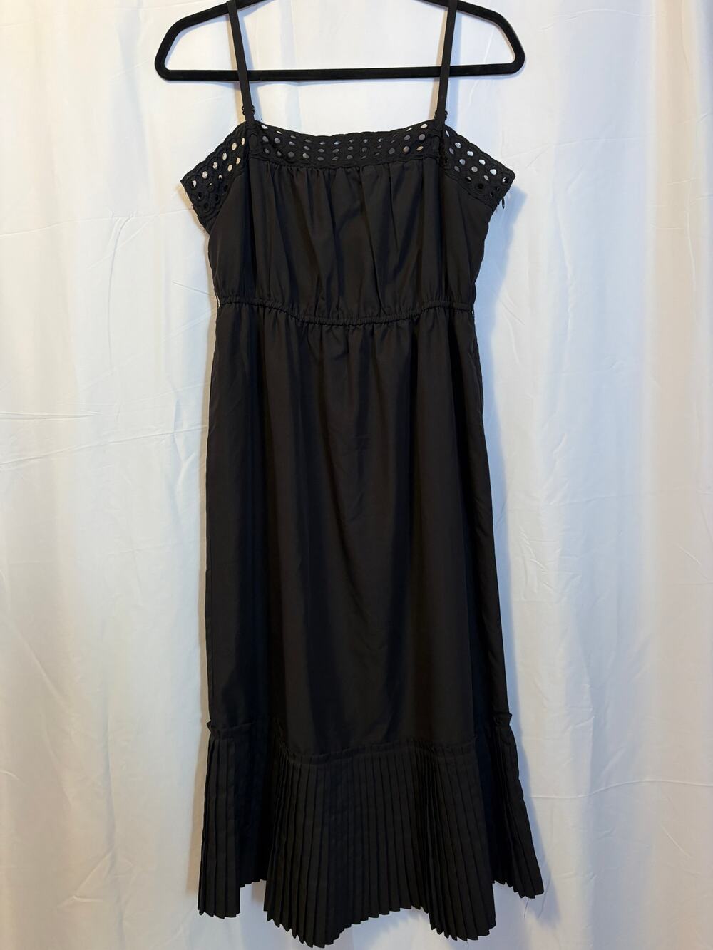 Bitten Sarah Jessica Parker Pleated Midi Sleeveless Dress Black Sz Women's 10